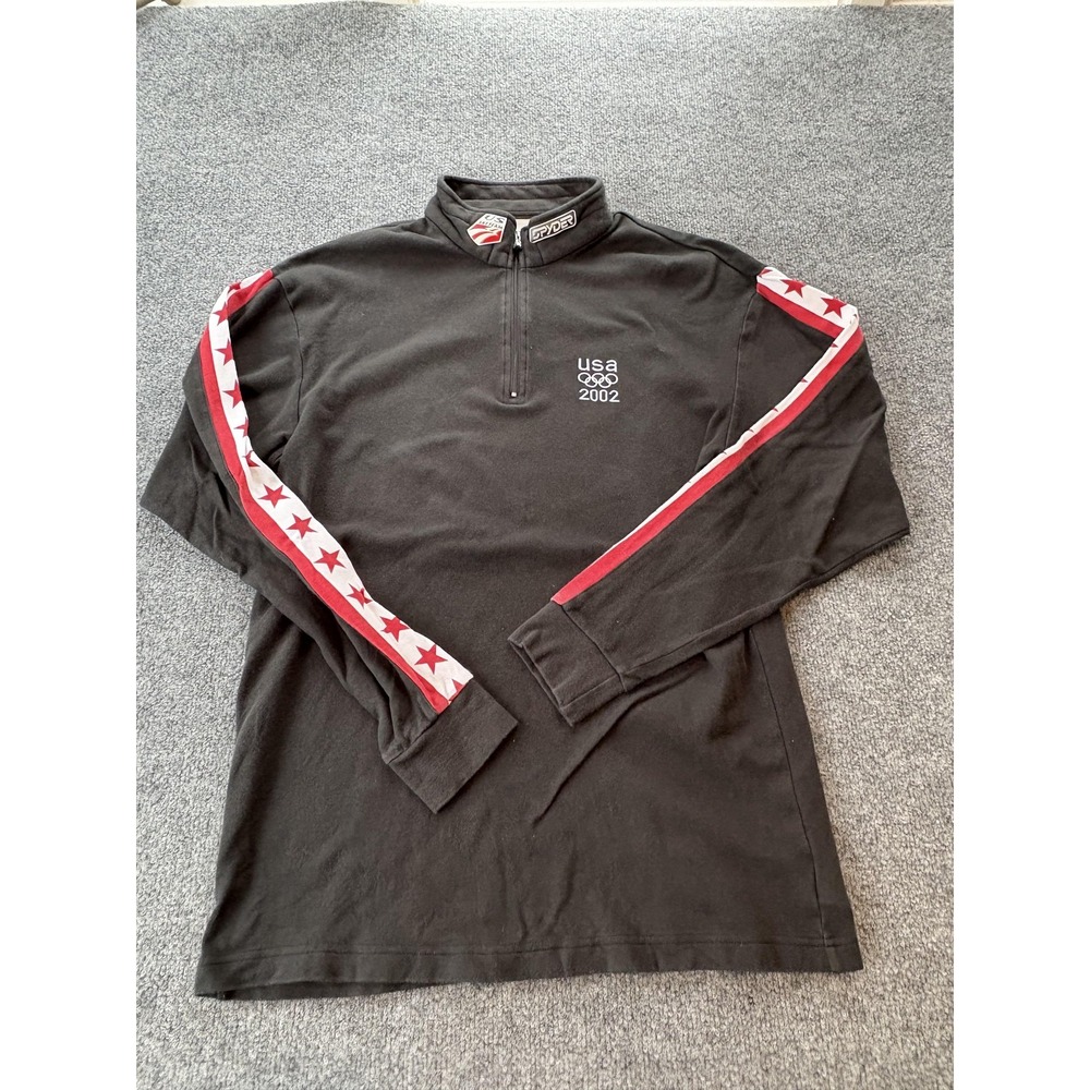 Spyder USA 2002 Olympics Shirt Mens Medium Quarter Zip Long Sleeve Ski Team